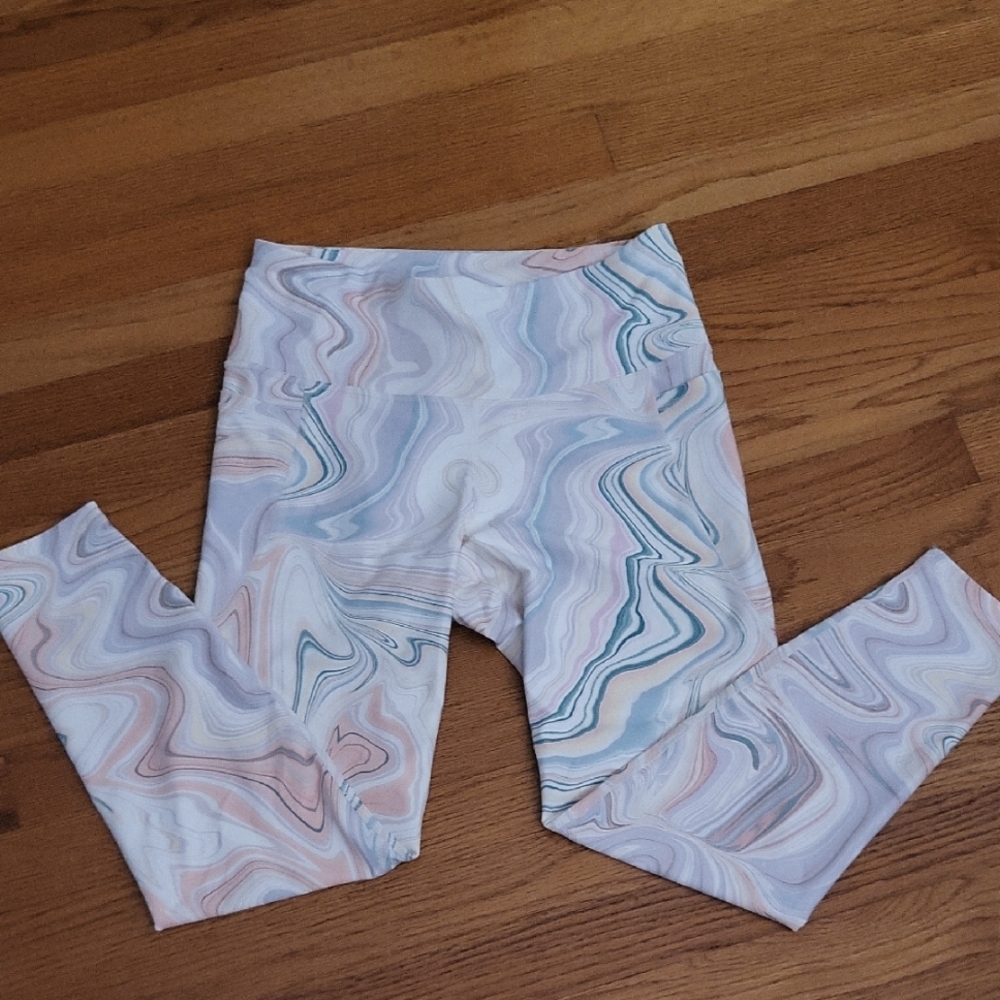 Old Navy Pink and Blue Swirl Leggings